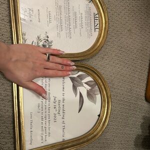 Gold Framed Wedding Menu Sign